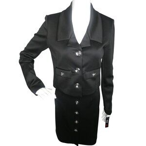 Shelby Rose‎ Women's 2 PC Jacket Skirt Set Black Size 4